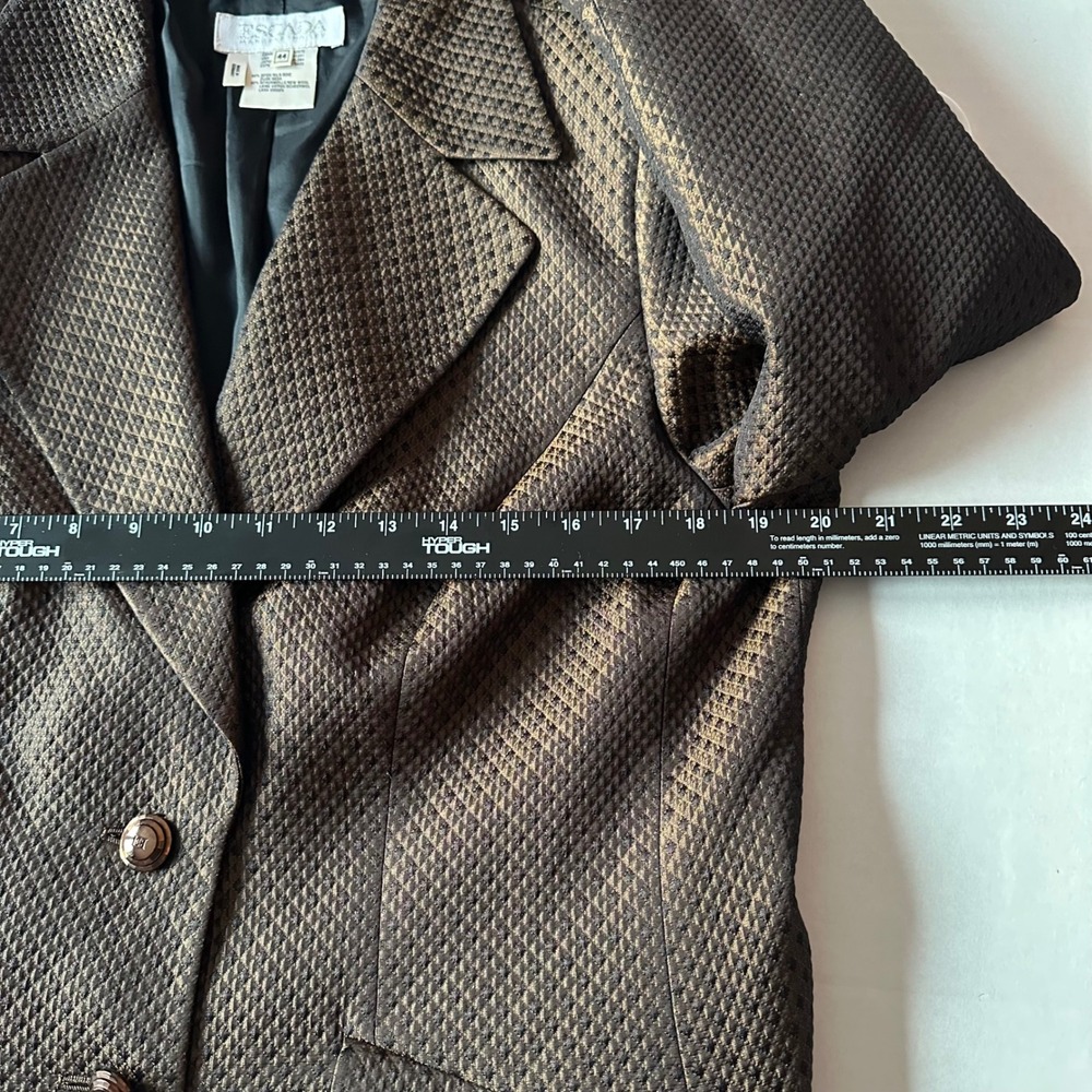 Escada Margaretha Ley Bronze Silk Wool Jacquard Blazer Jacket Size 44 Germany - Picture 4 of 9